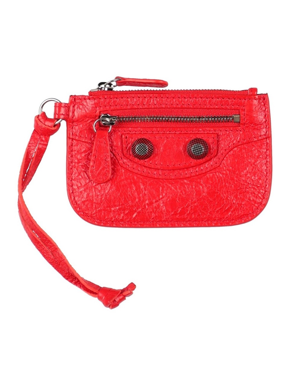 Red BALENCIAGA Leather Wristlet Coin Purse - Women Bags